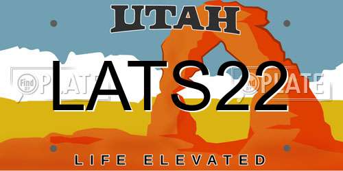 LATS22 Utah License Plate