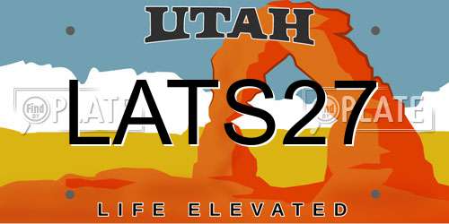 LATS27 Utah License Plate