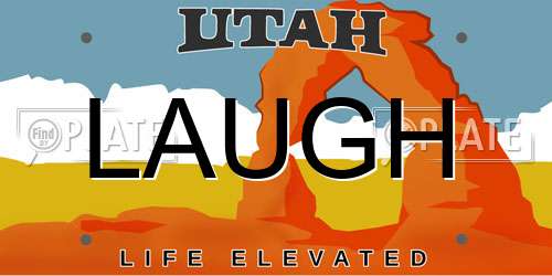 LAUGH Utah License Plate