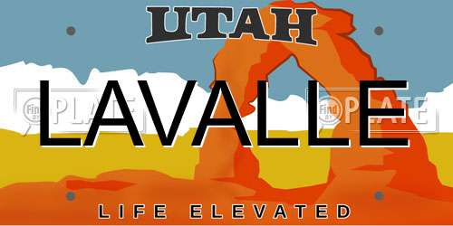 LAVALLE Utah License Plate