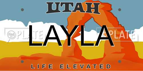 LAYLA Utah License Plate