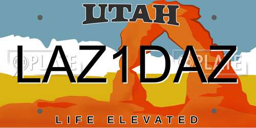 LAZ1DAZ Utah License Plate