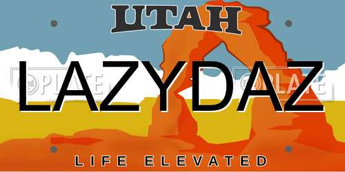 LAZYDAZ Utah License Plate
