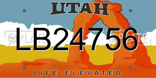 LB24756 Utah License Plate