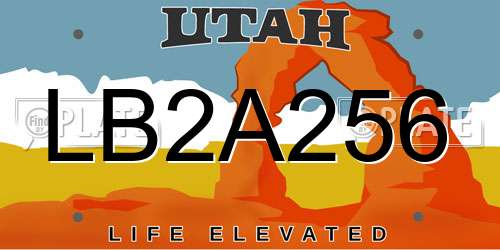 LB2A256 Utah License Plate