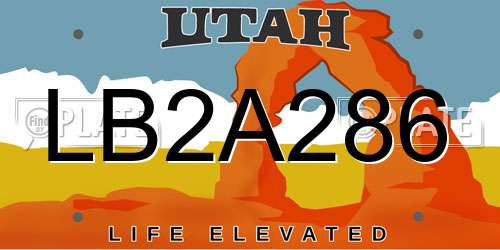 LB2A286 Utah License Plate