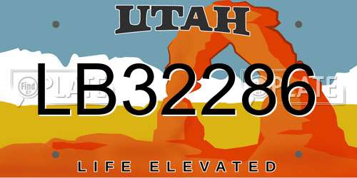 LB32286 Utah License Plate