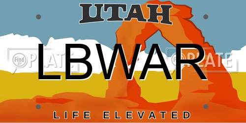 LBWAR Utah License Plate