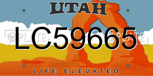 LC59665 Utah License Plate