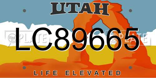 LC89665 Utah License Plate
