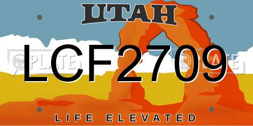 LCF2709 Utah License Plate