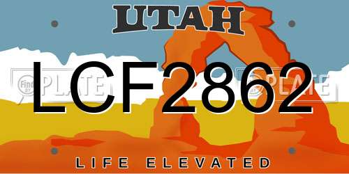 LCF2862 Utah License Plate