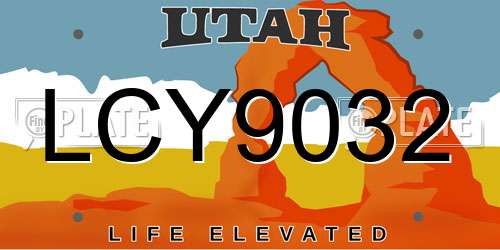 LCY9032 Utah License Plate