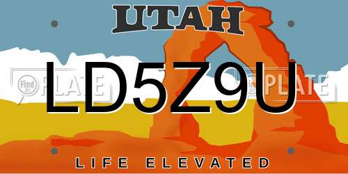 LD5Z9U Utah License Plate