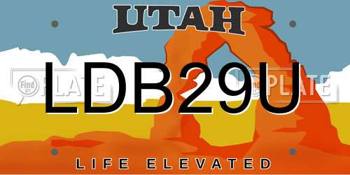 LDB29U Utah License Plate