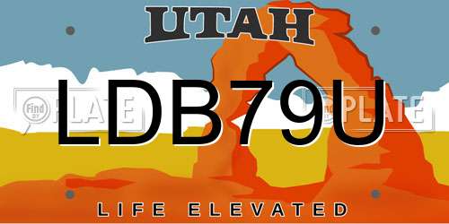LDB79U Utah License Plate