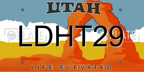 LDHT29 Utah License Plate