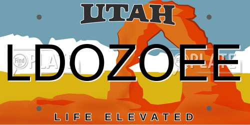LDOZOEE Utah License Plate