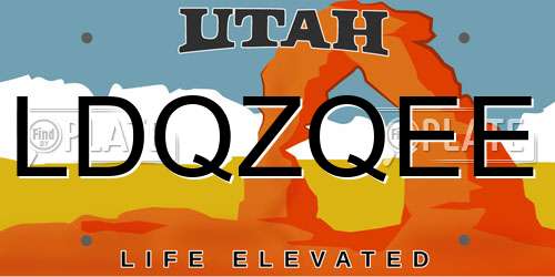 LDQZQEE Utah License Plate