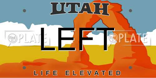 LEFT Utah License Plate