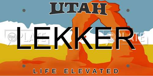 LEKKER Utah License Plate