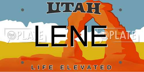 LENE Utah License Plate