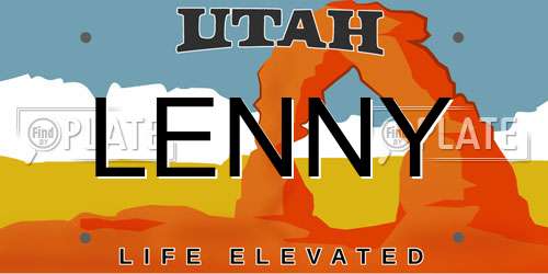 LENNY Utah License Plate