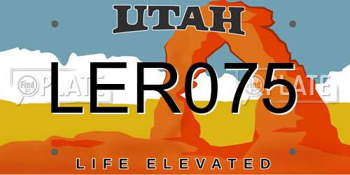 LER075 Utah License Plate