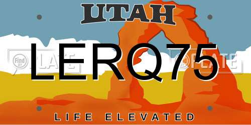 LERQ75 Utah License Plate