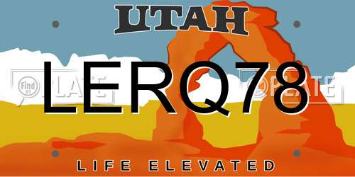 LERQ78 Utah License Plate