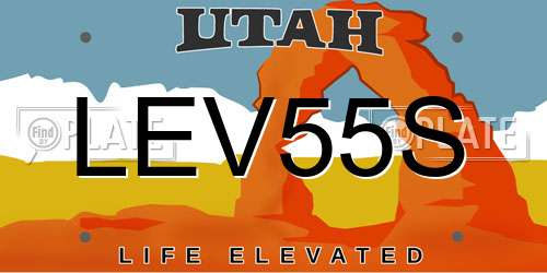 LEV55S Utah License Plate