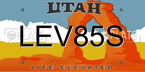 LEV85S Utah License Plate