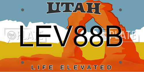LEV88B Utah License Plate