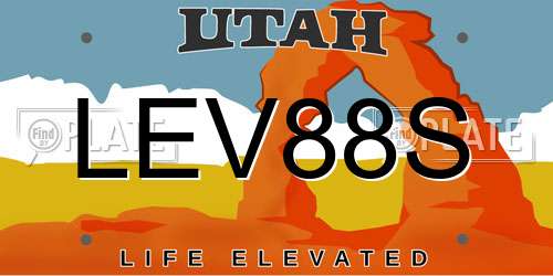 LEV88S Utah License Plate