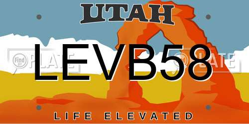 LEVB58 Utah License Plate
