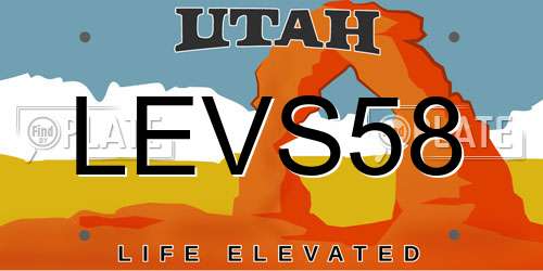 LEVS58 Utah License Plate