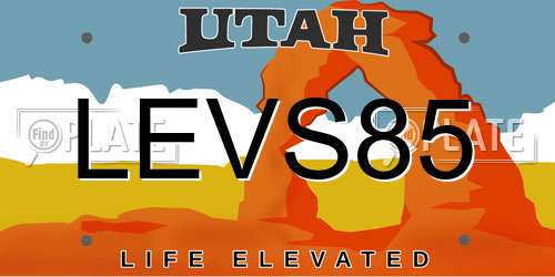 LEVS85 Utah License Plate