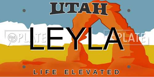 LEYLA Utah License Plate