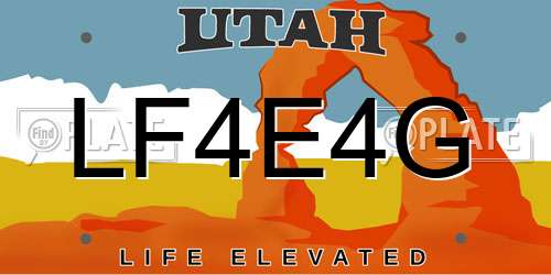 LF4E4G Utah License Plate