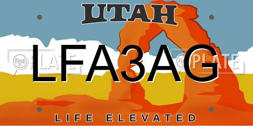 LFA3AG Utah License Plate