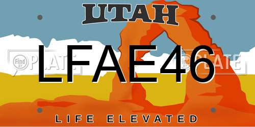 LFAE46 Utah License Plate