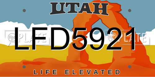 LFD5921 Utah License Plate