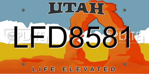 LFD8581 Utah License Plate