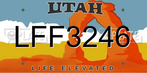 LFF3246 Utah License Plate