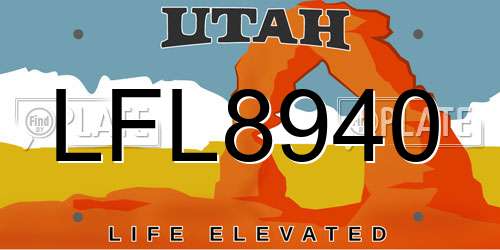 LFL8940 Utah License Plate