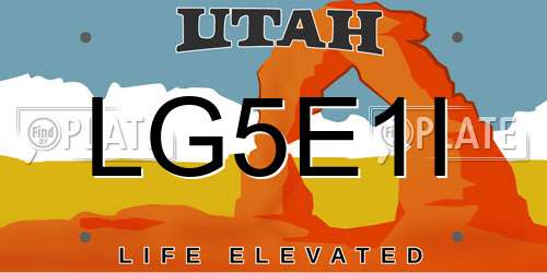 LG5E1I Utah License Plate