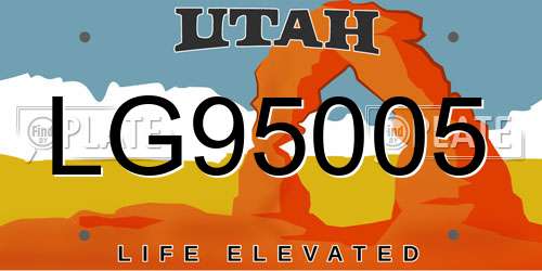 LG95005 Utah License Plate