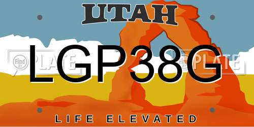 LGP38G Utah License Plate