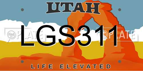 LGS311 Utah License Plate