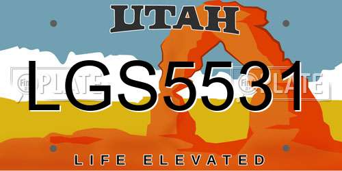 LGS5531 Utah License Plate
